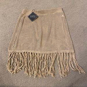 Crochet mini skirt swim cover up